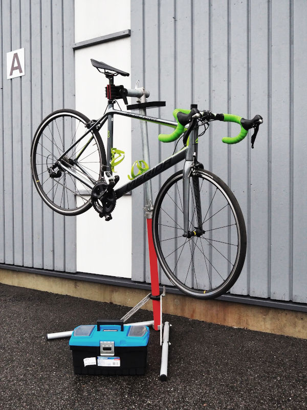 Bike on a maintenence stand